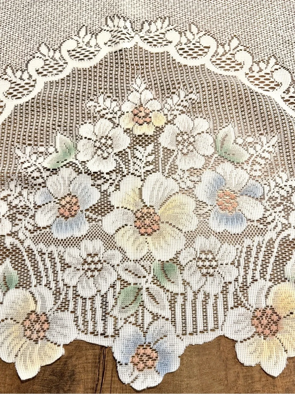 Vintage Floral Lace Curtains - Set of 4 Panels